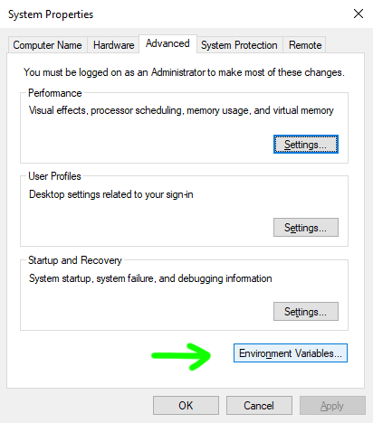 environment variables
