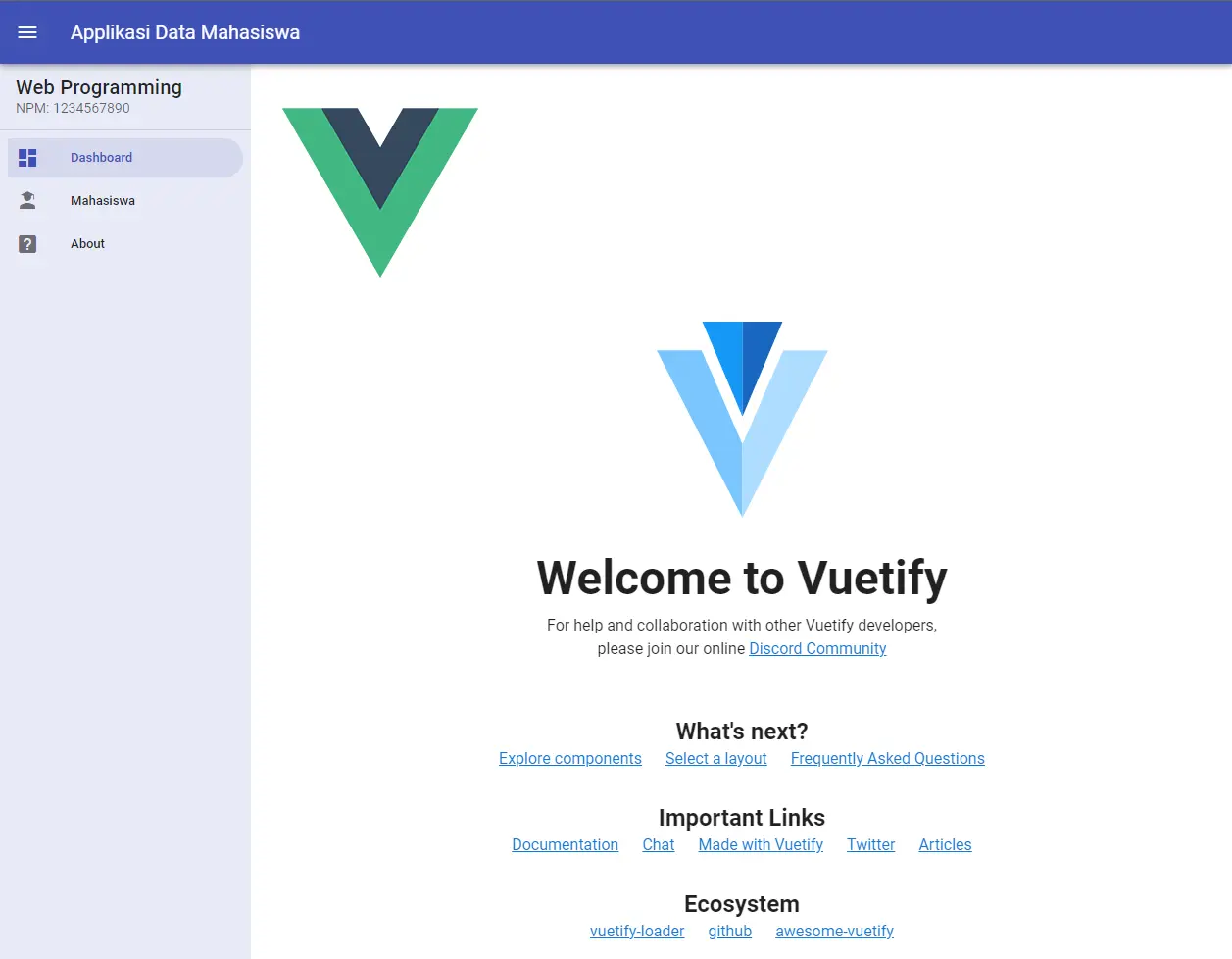 Custom vuetify page 1